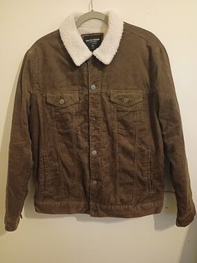 Sunrise Kingdom Men's Corduroy Sherpa Collar Jacket - Brown Sz M